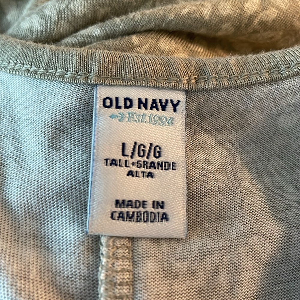 Old Navy Tank Top Dress Size L/Tall Gray White Maxi - Picture 10 of 12